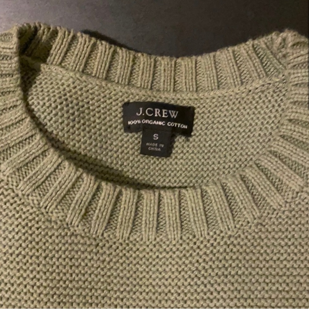 J. Crew Organic Cotton Moss Green Sweater